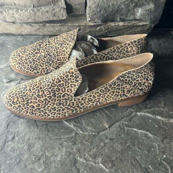 Lucky Brand Shoes - Lucky Brand Cahill suede leopard print slip casual on Loafer Flats womens size 8